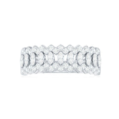 Certified Moissanite Designer Half Eternity Band Ring