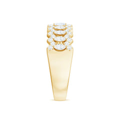 Certified Moissanite Designer Half Eternity Band Ring