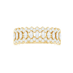 Certified Moissanite Designer Half Eternity Band Ring