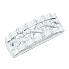 Infinity Style Moissanite Half Eternity Band Ring