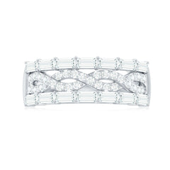 Infinity Style Moissanite Half Eternity Band Ring