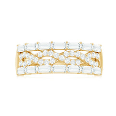 Infinity Style Moissanite Half Eternity Band Ring