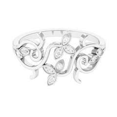 Nature Inspired Diamond Vine Ring for Women