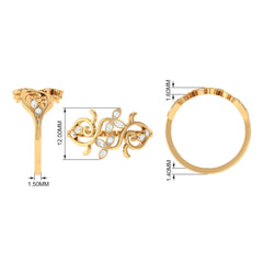 Nature Inspired Diamond Vine Ring for Women
