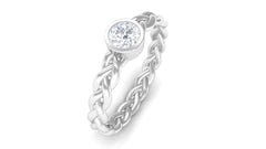 Real Diamond Promise Ring with Braided Shank