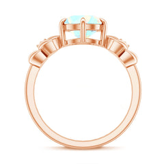 Nature Inspired 8mm Ethiopian Opal Diamond Engagement Ring