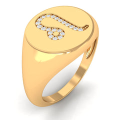 Cubic Zirconia Leo Signet Zodiac Ring