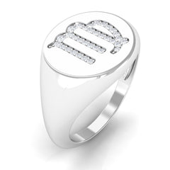 Certified Cubic Zirconia Virgo Zodiac Signet Ring