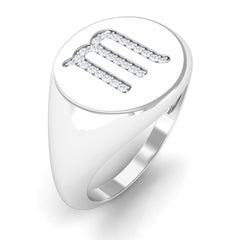 Cubic Zirconia Unisex Scorpio Zodiac Signet Ring