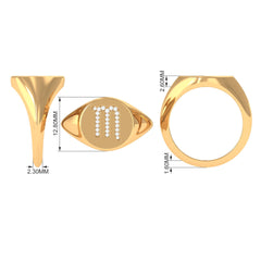 Cubic Zirconia Unisex Scorpio Zodiac Signet Ring