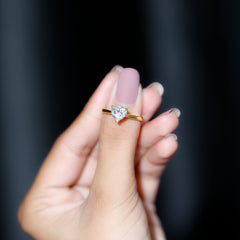 Certified 7 MM Moissanite Heart Ring For Women