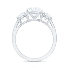 Three Stone Moissanite Engagement Ring with Certificate