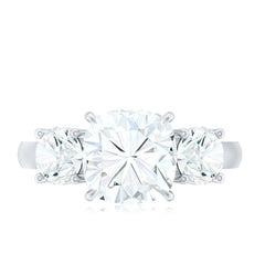 Three Stone Moissanite Engagement Ring with Certificate