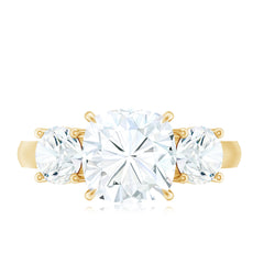 Three Stone Moissanite Engagement Ring with Certificate