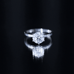 Round Cut 9 MM Lab Grown Diamond Solitaire Engagement Ring