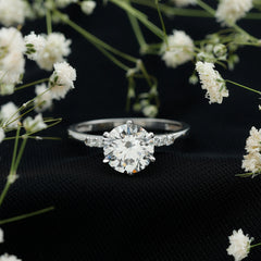 Round Cut 9 MM Lab Grown Diamond Solitaire Engagement Ring