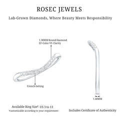 Certified Lab Grown Diamond Curved Stackable Ring
