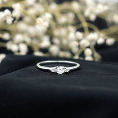 Certified Moissanite 3 Stone Promise Ring