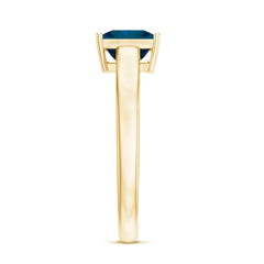 6mm Square Cut London Blue Topaz Solitaire Ring