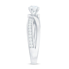 Round Shape Solitaire Moissanite Infinity Engagement Ring
