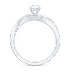 Round Shape Solitaire Moissanite Infinity Engagement Ring