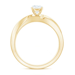 Round Shape Solitaire Moissanite Infinity Engagement Ring