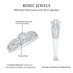 Vintage Looking Moissanite Engagement Ring For Women
