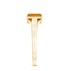 Natural 6X8mm Citrine Solitaire Emerald Cut Engagement Ring