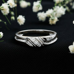 Certified Diamond Three Stone Band Ring for Men
