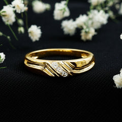 Certified Diamond Three Stone Band Ring for Men