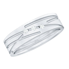 Diamond Wide Band Ring in Flush Setting