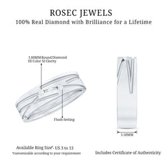 Diamond Wide Band Ring in Flush Setting