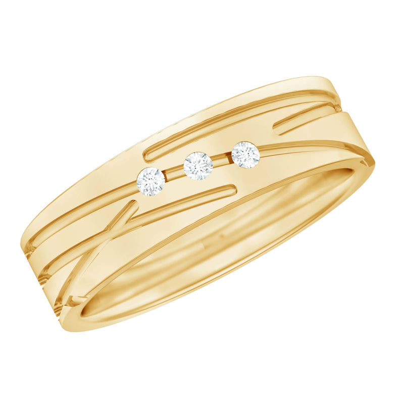 Diamond Wide Band Ring in Flush Setting