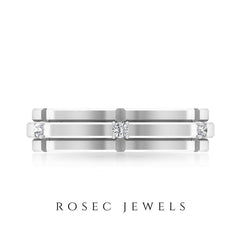 Natural Mens Diamond Band Ring with Certificate