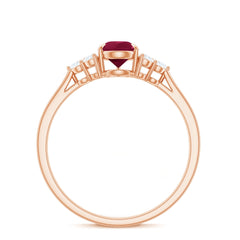 Natural 0.8 Carat Ruby Pear Shaped Engagement Ring with Diamond