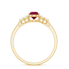 Natural 0.8 Carat Ruby Pear Shaped Engagement Ring with Diamond