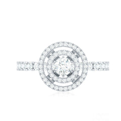 1.50 CT Antique Zircon Double Halo Engagement Ring