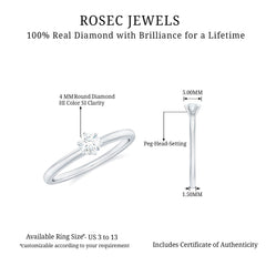 Peg Head Set Diamond Promise Ring for her