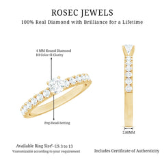Natural Diamond Promise Ring for Engagement