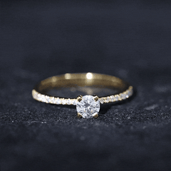 Natural Diamond Promise Ring with Side Stones