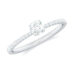 Natural Diamond Promise Ring with Side Stones