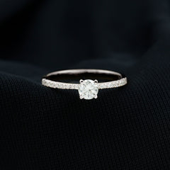 Natural Diamond Promise Ring with Side Stones
