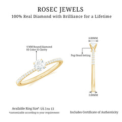 Natural Diamond Promise Ring with Side Stones