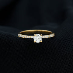 Natural Diamond Promise Ring with Side Stones
