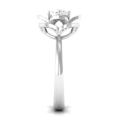 1 CT Zircon Vintage Floral Engagement Ring