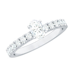 1.25 CT Zircon Solitaire Ring with Side Stones