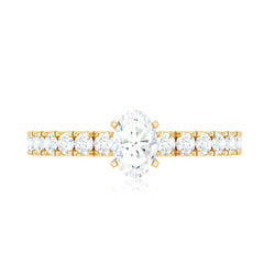 1.25 CT Zircon Solitaire Ring with Side Stones