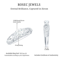 3/4 CT Cubic Zirconia Vintage Inspired Engagement Ring