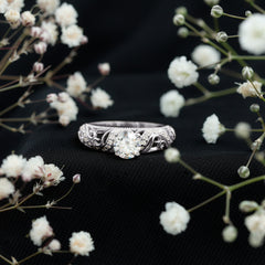 3/4 CT Cubic Zirconia Vintage Inspired Engagement Ring