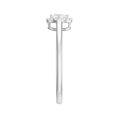 Certified Moissanite Promise Ring for Her with Halo